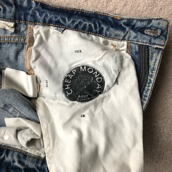 Rare Cheap Monday Revive Pixel Blue Jeans - Picture 3 of 6